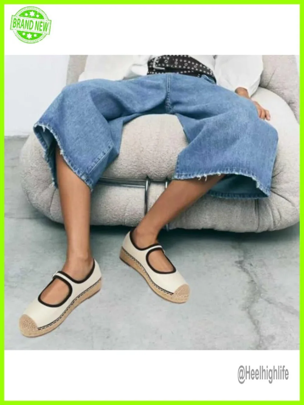 Mesh Raffia Espadrille Platform Mary Jane Flats Women's Summer Breathable